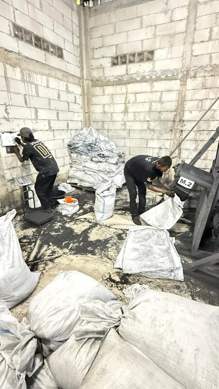 Milling process for charcoal briquette material