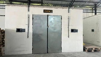 Oven drying process for charcoal briquettes